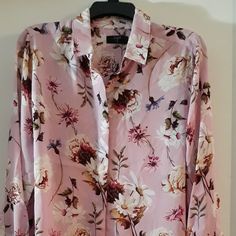 Tahari Floral Pink Botton Down Shirt Black Button Down Shirt, Embellished Collar, White Button Down Shirt, Short Sleeve Button Up, Plus Size Blouses, Black Blouse, Silk Blouse, Button Down Shirts, Striped Shirt