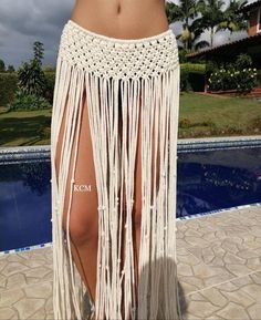 Macrame Fringe, Look Boho Chic, Skirt Beach, Tassel Skirt, Gift For Love, Wedding Skirt, Step By Step Crochet