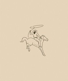 a drawing of a man riding on the back of a horse with a frisbee in his hand