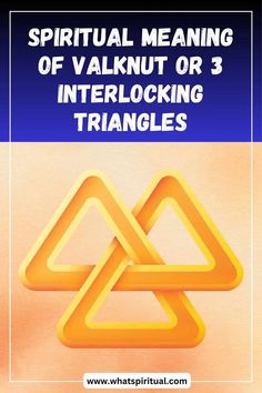 the cover of a book with an image of three triangles and text that reads, spirital meaning of valknut or 3 interlocking triangles