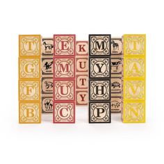 Please Note: Foreign language blocks usually ship in 2 - 7 business days. When teaching your child how to read, write, sort and just have fun, nothing beats simplicity. These language/alphabet blocks from Uncle Goose are crafted from sustainable Michigan basswood, then embossed and printed with a colorful range of non-toxic inks. Each set is painstakingly designed with the country and culture in mind and features a variety of letters, numbers, phonetic pronunciations, translations and images. Th Wooden Abc Blocks, Wooden Alphabet Blocks, Abc Blocks, German Translation, One Number, Alphabet Blocks, Wooden Alphabet, Wooden Cubes, Heirloom Gifts