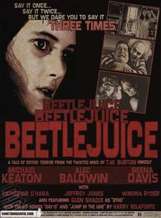 a movie poster for beetlejuice, starring actors from the motion's tv series