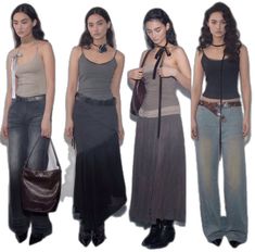 Long Black Skirt Outfit, Gray Skirt Outfit, Long Grey Skirt, Skirt Outfit Fall, Y2k Fall Outfits, Black Skirt Outfits, Earthy Outfits, Practice Outfits, Artist Outfit