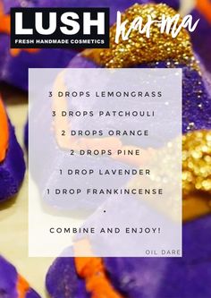 Lush Karma, Lush Diy, Diy Lush, Lush Recipes, Diy Essential Oil Recipes, Aromatherapy Recipes, Perfume Recipes