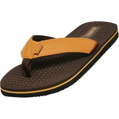 Norty - Men's Soft Beach, Pool or Anywhere Flip Flop for the ultimate in comfort and style, Thick soft woven fabric and faux leather strap stay on your feet while the rugged look has a textured outsole for traction during any outdoor activity, All man made materials, Made in China, #42193 Size: 8.  Color: Brown.  Gender: male.  Age Group: adult. Everyday Sandals, Rugged Look, Beach Casual, Outdoor Activity, Brown Sandals, Beach Pool, Outdoor Indoor, Mens Sandals, Thong Sandals