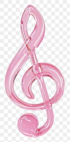 a pink treble on a white background