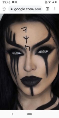 Female Demon Makeup, Rein Fair, Fantasy Workshop, Halloween Casal, Pagan Makeup, Angel Tutorial, Viking Halloween Costume, Scorpio Fashion, Viking Makeup