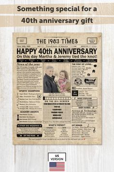 an old newspaper advertisement for the 20th anniversary gift