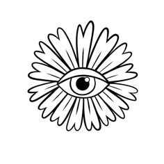 an all seeing flower with the eye drawn on it