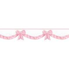 a pink ribbon with bows on it