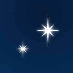 three white stars against a dark blue sky