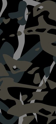 a black and grey camouflage background with white circles