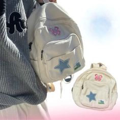 UAKISS - 2024 Japanese Bear Star Y2k Aesthetic Backpack Kawaii Streetwear Sweet Schoolbags Korean Girls Preppy Mini Backpacks for Women Size:27*23*12CM White Y2k School Bag, White Y2k Style School Bag, White Harajuku Backpack For Back To School, White Harajuku Backpack For Daily Use, White Harajuku Backpack For Students, White Harajuku Style Backpack For Back To School, White Harajuku Style Backpack For Daily Use, Back To School Harajuku Style White Backpack, White Harajuku Student Backpack