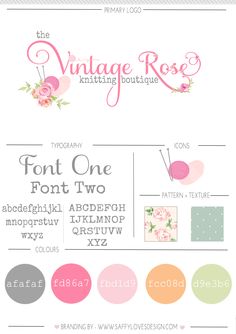 the vintage rose font and numbers