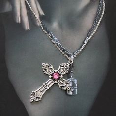 This beautiful Pewter Renaissance Cross is reminiscent of the crosses seen across Europe, particularly in France. Genuine Swarovski Lead Crystal Rhinestones.  Pendant hangs from an 18-inch silver-plated chain. Pendant size is approximately: 1 1/2 in. wide x 2 1/4 in. tall Will make a lovely gift.  GIFT POUCH INCLUDED. Crystal Cross Chain Jewelry, Crystal Cross Jewelry With Chain, Sterling Silver Cross Chain Jewelry, Silver Crystal Crucifix Jewelry, Silver Crucifix Cross Necklace With Chain, Silver Cross Necklace With Chain, Silver Cross Necklace With Chain Pendant, Alt Clothes, Naples Fl