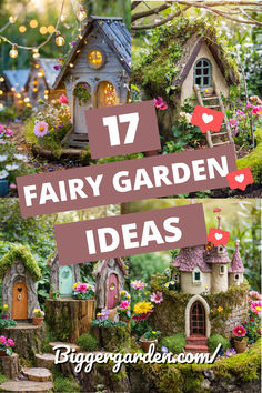 Fairy House Garden Ideas, Fairy Garden Castle Diy, Fairy Garden Inside, Fairy Garden Ideas With Tree Stumps, Outside Fairy Garden, Diy Fairy Bridge, Gnome Homes Ideas, Fairy Garden For Kids