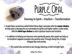 Purple Opal Meaning, Yellow Opal Crystal Meaning, Opal Crystal Meaning, Witch Info, Witch Stones, Stone Meanings, Stone Quotes, Opal Meaning