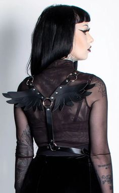 Gothic Strapped Harness For Cosplay, Strapped Gothic Harness For Cosplay, Black Punk Harness For Festival, Black Punk Style Festival Harness, Punk Strapped Harness For Cosplay, Edgy Black Harness For Festivals, Gothic Harness For Cosplay, Gothic Black Harness For Cosplay, Black Gothic Harness For Cosplay