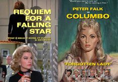 the movie poster for peter falk's falling star is shown in three different frames