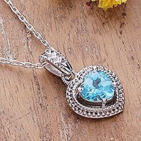 Romantic Jewelry at NOVICA Blue Topaz Pendant Necklace, Blue Topaz Pendant, Topaz Pendant, Blue Topaz Stone, Sterling Silver Necklace Pendants, Chandelier Earrings, Blue Topaz, Sterling Silver Pendants, True Love