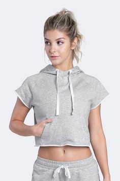 TLF Collegiate Crop Hoodie - WOMEN HOODIES-SWEATSHIRTS & JACKETS - TLF Apparel | Take Life Further Tlf Apparel, Hoodie Customize, Comfortable Hoodies, Star Shorts, Fitness Outfits, Sporty Shorts, Half Shirts, Short Sleeve Hoodie, Crop Hoodie