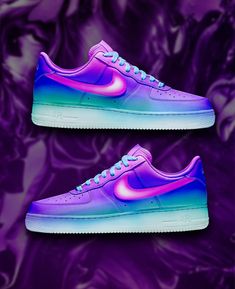 Sprite Lean, Air Force One Shoes, Nike Shoes Women Fashion, Custom Sneakers Diy, Nike Light, Light Shoes, Futuristic Shoes, Pretty Sneakers, Custom Shoes Diy