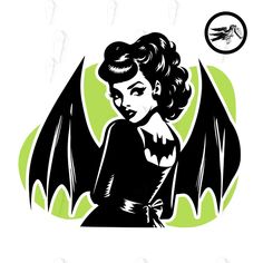 an image of a woman with bat wings