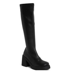 Steve Madden Henrik Platform Boot Knee High Size 9 In Black These Were Store Display, Otherwise Brand New Original Package Is Not Included Square Toe Platform Block Heel Knee Boot Side Zipper Closure Stretch Fabric 3.25 Inch Heel Height 1 Inch Platform Size 6 Measurements: 13.1 Inch Top-Shaft Circumference, 11.9 Inch Mid-Shaft Circumference, 15 Inch Shaft Height Size 8 Measurements: 13.5 Inch Top-Shaft Circumference, 12.3 Inch Mid-Shaft Circumference, 16 Inch Shaft Height Size 10 Measurements: 1 Fall Heeled Boots With Rubber Heel Cap, Modern Synthetic Closed Toe Boots, Black Heeled Boots With Rubber Heel Cap, Synthetic Round Toe Boots For Work, Medium Width Synthetic Boots With Block Heel, Fall Synthetic Heeled Boots With Round Toe, Fall Synthetic Closed Toe Heeled Boots, Fall Synthetic Boots With Rubber Heel Cap, Medium Width Synthetic Heeled Boots With Closed Toe