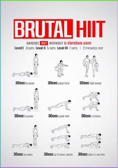 an exercise poster with instructions for the brutal hit