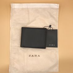 Nwt. Black Leather With Slots For 6 Cards And Paper Bills. Black Everyday Bifold Bag, Casual Black Wallet Perfect For Gifts, Black Casual Wallets, Cheap Black Rectangular Wallets, Black Rectangular Wallet For Daily Use, Black Rectangular Wallets With Pockets, Modern Black Rectangular Wallets, Black Rectangular Wallet For On-the-go, Zara Bags