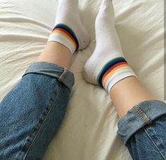 Croc Socks, Meg Thomas, Queer Clothes, Blue Sargent, Rainbow Aesthetic, Girl Beds, Photo Outfit