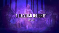 the title for a musical show with an image of a woman in purple