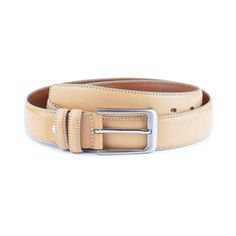 "Buy Classic Mens Beige Belt For Trousers Real Leather Belt For Men 35 Mm BELT SIZE: Choose from drop down menu above BELT HEIGHT: 1 3/8\" | 3.5 cm LEATHER: Genuine leather COLOR: Beige BUCKLE: Silver color CONDITION: New INCLUDED: Dust bag ALL BELTS ARE MEASURED FROM THE LEATHER PART'S END TO THE MIDDLE HOLE. PAYMENT Shopping on Etsy is 100% safe. I accept Paypal to make your payment process totally secure. Paypal also protect your financial information.  WORLDWIDE DELIVERY Delivery to USA, Can Classic Business Belt In Bridle Leather, Classic Bridle Leather Business Belt, Classic Bridle Leather Belt For Business, Luxury Belts With Leather Lining, Classic Bridle Leather Belt And Suspenders, Classic Leather Belt And Suspenders, Masculine Leather Belts And Suspenders For Business, Masculine Belt Buckles For Business, Masculine Leather Belt And Suspenders Set