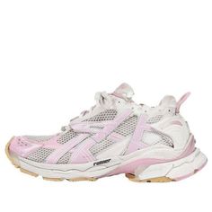 (WMNS) Balenciaga Runner Sneakers 'White Baby Pink Mesh and Nylon' 677402W3RB39059 Summer Sports Nylon Sneakers, White High-top Nylon Running Shoes, White High-top Running Shoes For Summer, Pink Nylon Athleisure Sneakers, Summer Nylon Sneakers For Streetwear, White Mesh Running Shoes For Summer, Summer Streetwear Nylon Sneakers, White Mesh Sneakers For Spring, White Sneakers For Spring