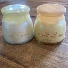 Dw Home Pudding Candles (2). Comes With Banana Cream Pudding And Coconut Rice Pudding. Never Used Or Burned. Both Sold Out On Website. Adorable Candles And Smell Great Yummy Nummies, Coconut Rice Pudding, Dw Home Candles, Banana Cream Pudding, Coconut Rice, Rice Pudding, 2024 Christmas, Banana Cream, Vanilla Cream