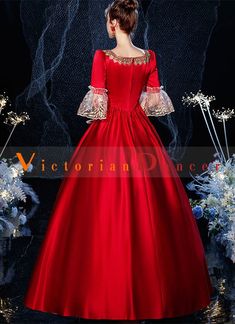 Red Rococo Baroque Princess Southern Belle Dress Birthday Party Christmas Costumes   Condition: Brand New  Color: amp;nbsp; As Picture  Material: Satins And Lace  Silhouette: Ball Gown  Sleeve Length: Half Sleeve  Dresses Length:Floor-Length  Neckline: Square-Collar  Decoration: Lace  Style: Vintage   Includes: Dress    amp;nbsp; Masquerade Party Dresses, Rococo Baroque, Theatre Dress, Gothic Victorian Dresses, Southern Belle Dress, Baroque Dress, Antoinette Dress, Dress Birthday Party, Party Dresses Online