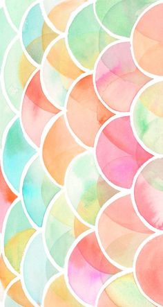 an abstract watercolor background with circles in pastel colors