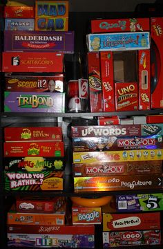 many games are stacked on top of each other