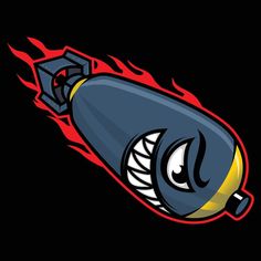 an image of a cartoon bomb with fire coming out of it's mouth and eyes