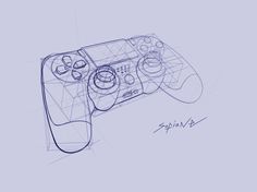 a drawing of a video game controller