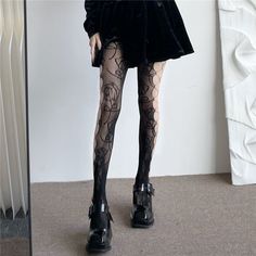 Material: 15DColor: Black, White Aesthetic Tights, Gothic Socks, Mesh Tights, Skeleton Halloween Costume, Rose Aesthetic, Dark Fairy, Fishnet Tights, Thigh High Socks, Goth Aesthetic