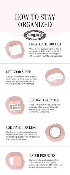 the ultimate guide to stay organized in your life infographical poster with instructions and tips on how to do it