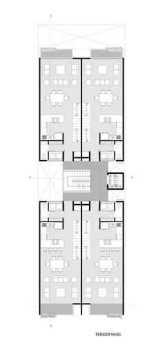 the floor plan for an office building with three levels and four rooms, all connected to each other