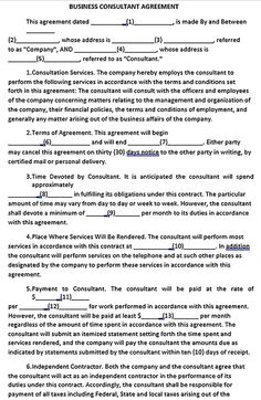 a printable business agreement is shown