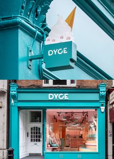 two pictures of the same store front