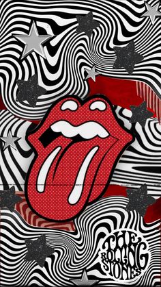 the rolling stones'tongue on an abstract background