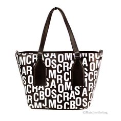 Style: Marc Jacobs Small Black White Monogram Print Tote Crossbody Bag Material: Saffiano Leather Features: Adjustable/Detachable Crossbody Strap, Fabric Lined, Zip Closure, Inner Zip Pocket Measures: 9" L x 7.5" H x 4.5" D Modern Shoulder Bag With Monogram Print For Everyday Use, Modern Monogram Print Shoulder Bag For Everyday Use, Monogram Canvas Shoulder Bag With Zipper For Shopping, Monogram Canvas Shoulder Bag For Shopping, Monogram Canvas Shoulder Bag For Shopping With Zipper, Monogram Print Coated Canvas Shopping Bag, Travel Shoulder Bag With Monogram Print, Monogram Print Coated Canvas Tote Shoulder Bag, Coated Canvas Monogram Print Tote Shoulder Bag