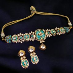 Formal Kundan Choker With Intricate Design, Kundan Sets For Formal Occasions In Temple Jewelry Style, Bollywood Formal Sets With Intricate Design, Formal Bollywood Sets With Intricate Design, Ornate Kundan Jewelry With Stone Work, Ornate Hand Set Kundan Necklace For Ceremonial Occasions, Ceremonial Kundan Jewelry Set With Meenakari, Heavy Ornate Kundan Necklace For Formal Occasions, Ornate Heavy Kundan Necklace For Formal Occasions