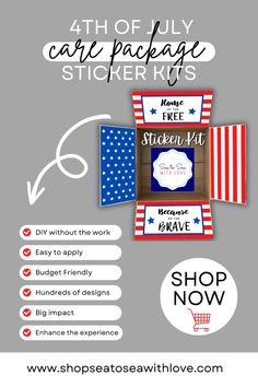 the 4th of july car package sticker kits are available for purchase at shop now