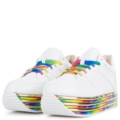 Women's Poppy-1 Sneakers Luxury Multicolor Sneakers With Textured Sole, Luxury Designer Multicolor Sneakers, Cheap Rainbow Sneakers With Round Toe, Cheap Multicolor Sneakers With Nonskid Markings, Cheap Casual Rainbow Sneakers, Luxury Multicolor Sneakers With Laces, Trendy Luxury Multicolor Sneakers, Luxury Breathable Multicolor Sneakers, Luxury Multicolor Breathable Sneakers